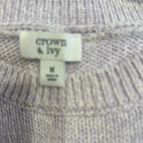 Stylish 2fer blouse & vest look with eyelet puff sleeves lavender Soft cotton M - Picture 4 of 10